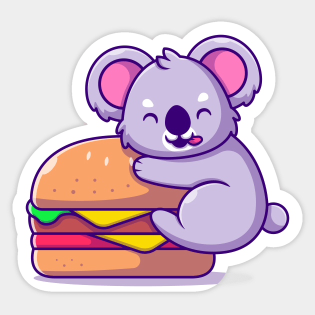 Cute Koala With Big Burger 2 Sticker by Catalyst Labs